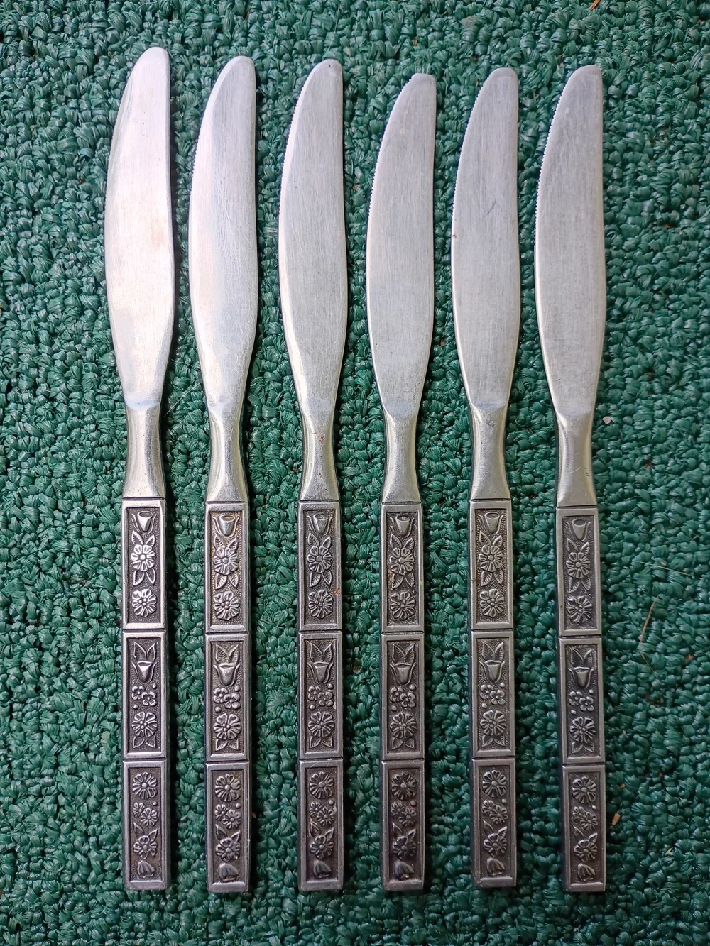 Oneida Northland SPRING FEVER Stainless Flatware Korea Lot of 6 Table Knives